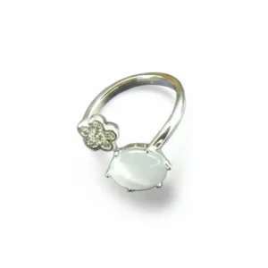 Flower ring silver plated