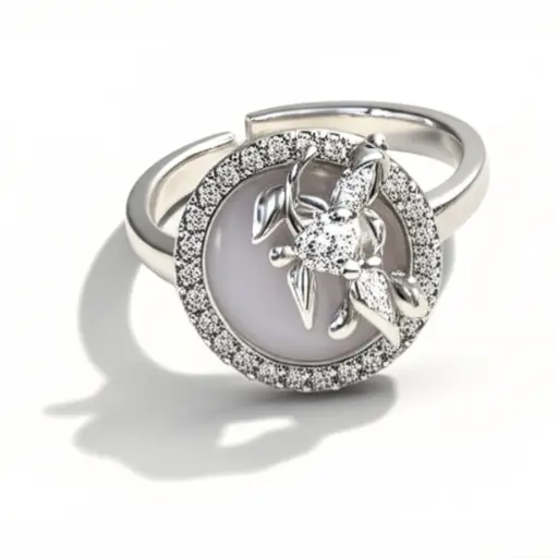 China Silver Plated White Diamond Ring