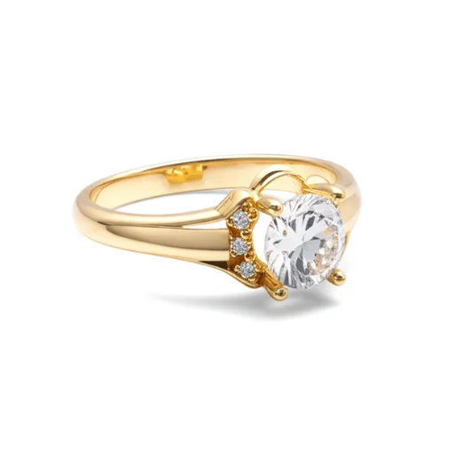 China Gold Solitaire Zircon ring