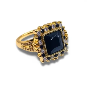China Gold Black Stone Ring