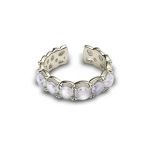 China Silver Plated Moonstone Style Adjustable Ring
