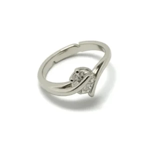 China Silver Plated Adjustable Chandi Ring with Zircon